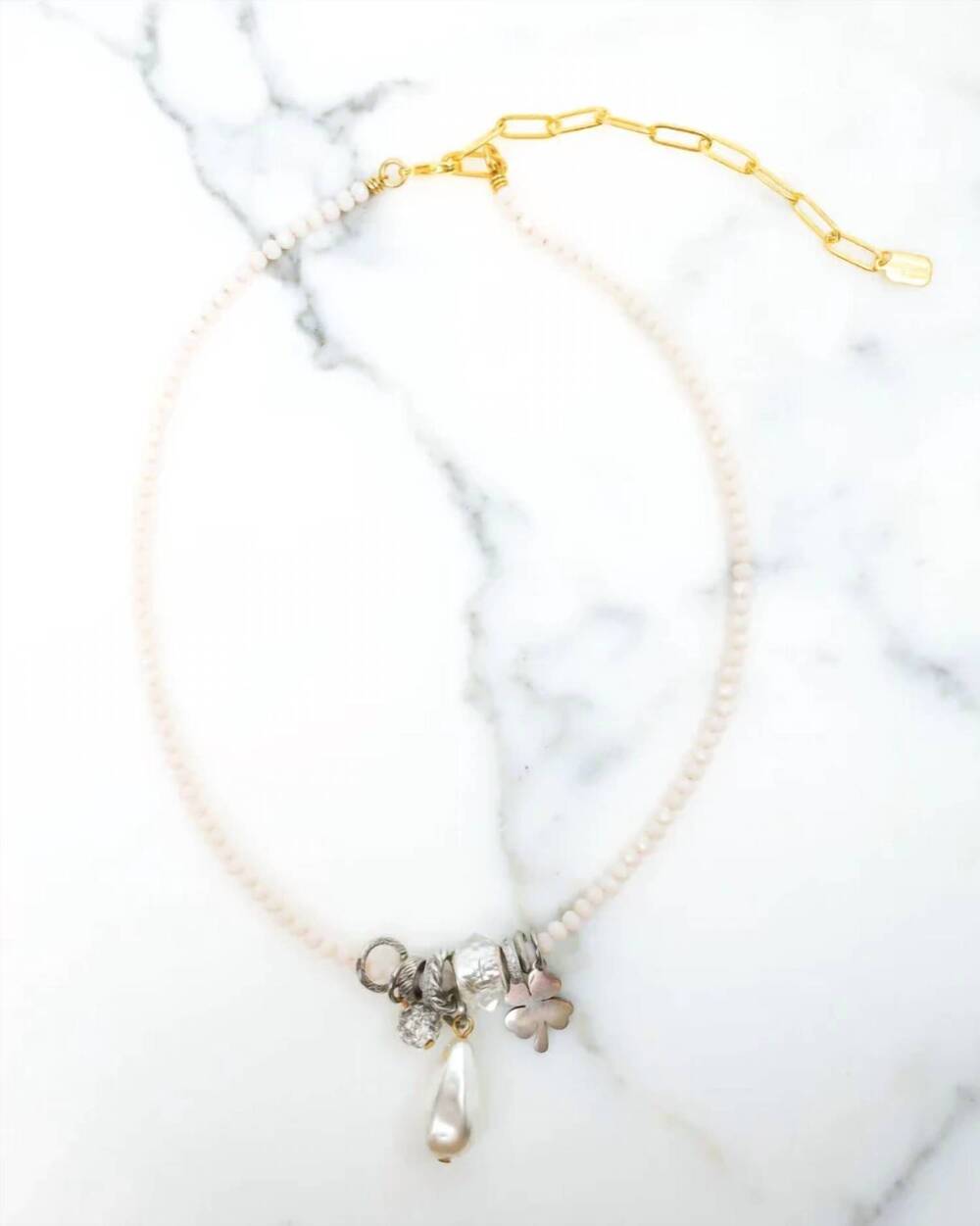 NEW ELIZABETH COLE women's ambrina necklace in blush
